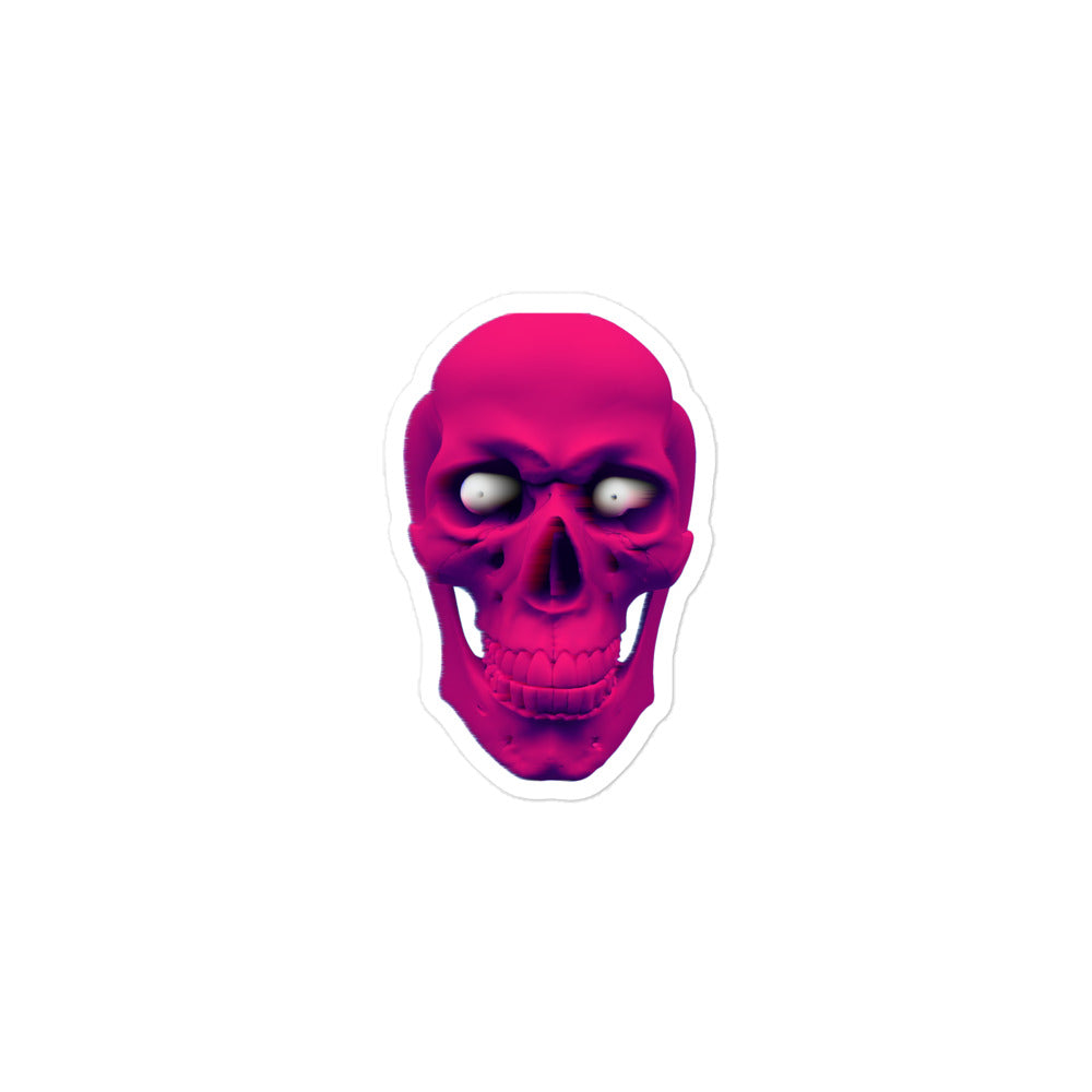 Bubble-free Pink Neon Skull stickers