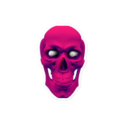 Bubble-free Pink Neon Skull stickers