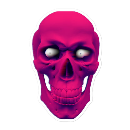 Bubble-free Pink Neon Skull stickers